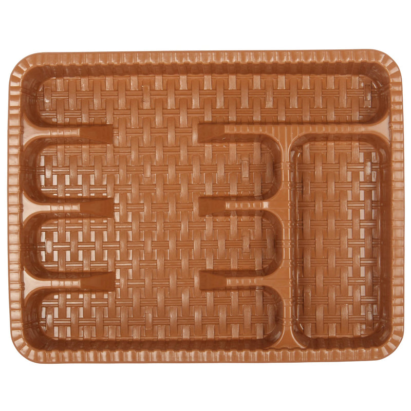 rattan style tray cutlery