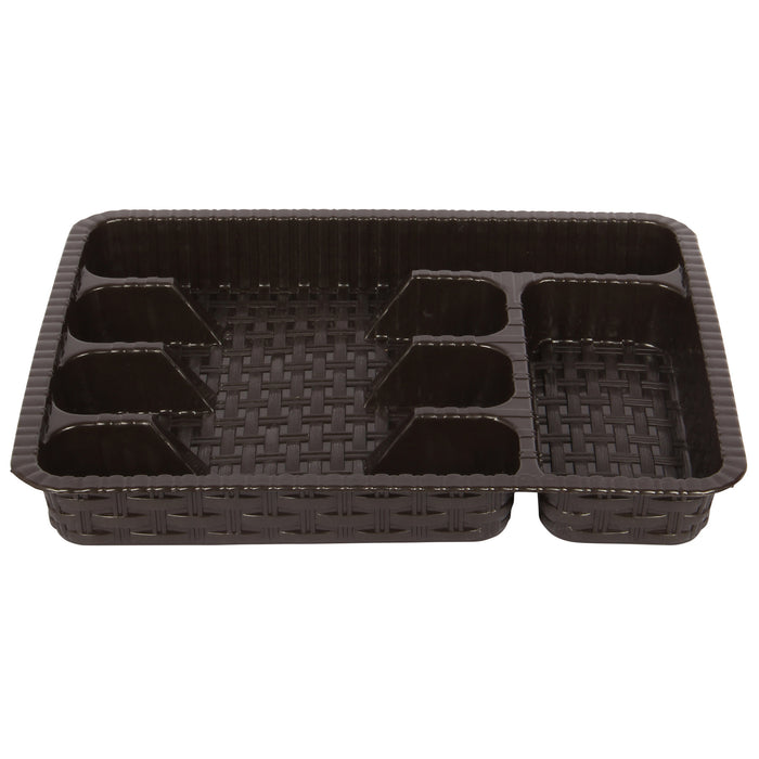 strong plastic 5 compartment cutlery tray