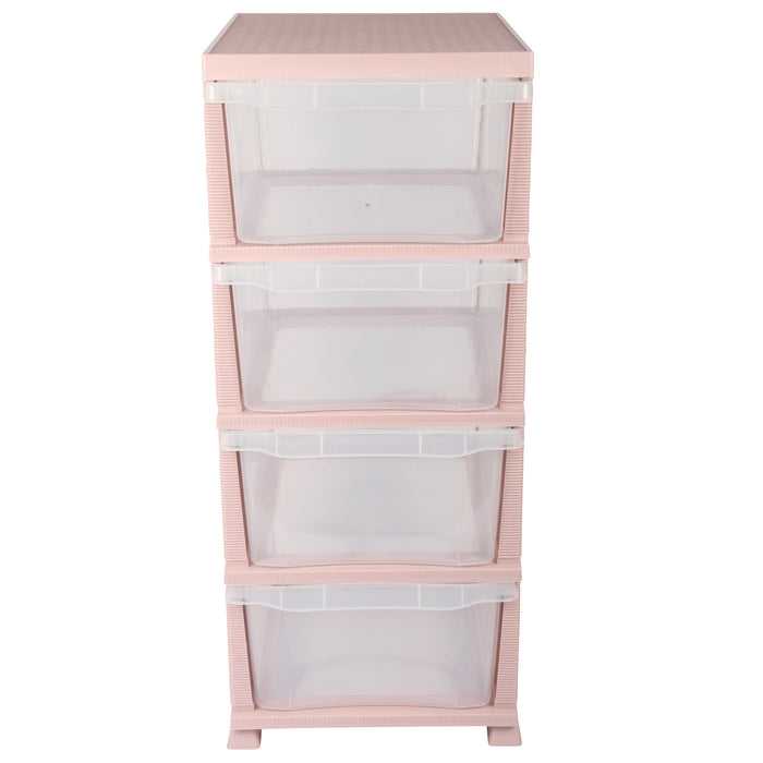 4 Clear Drawer Large Storage Tower