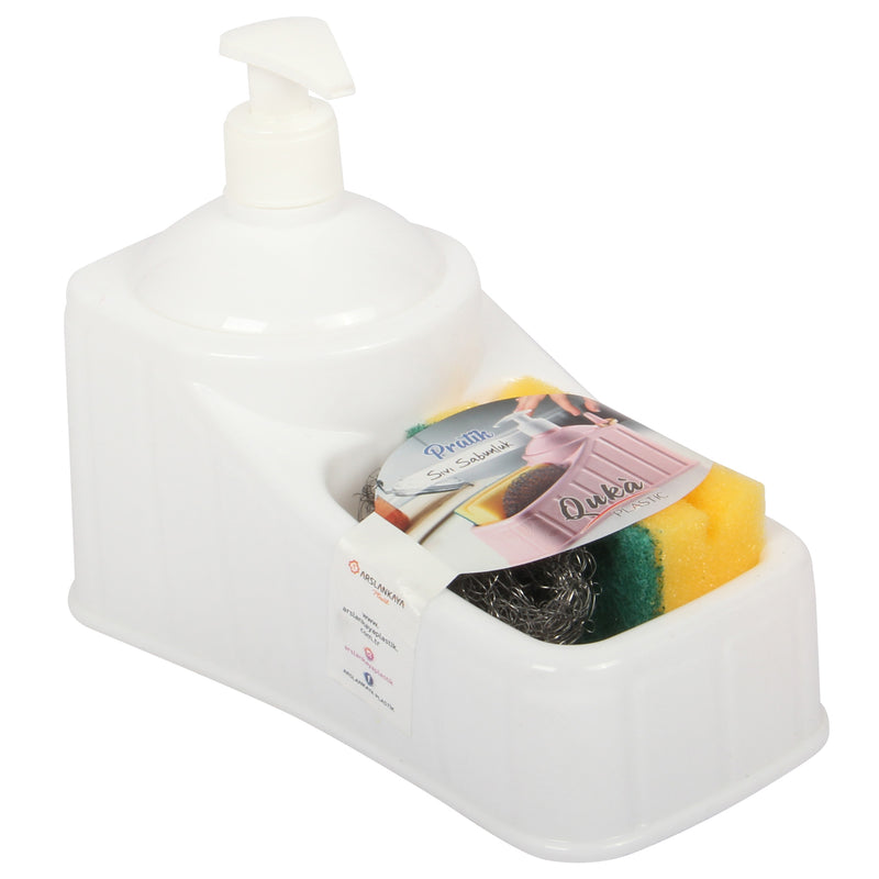 Soap Dispenser with Sponge and Steel Scourer & Multipurpose Organizer Tub Set.
