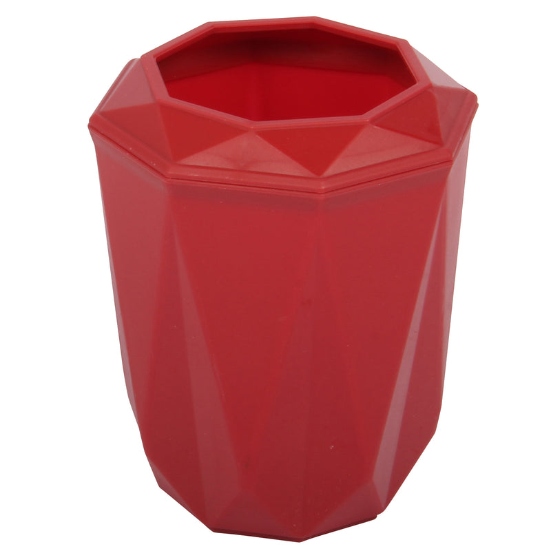 Strong Plastic Bathroom Soap Dispenser & Toothbrush Holder Set. (Red)