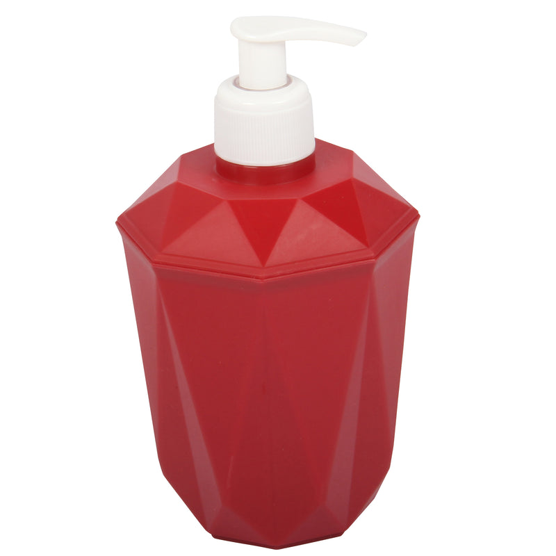 Strong Plastic Bathroom Soap Dispenser & Toothbrush Holder Set. (Red)