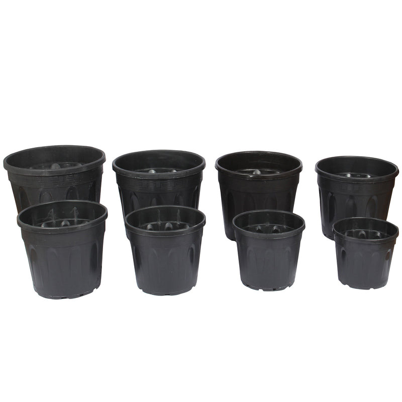 Strong Plastic Black Nursery Pot. Round Flower Pot. (3 Litre to 18 Litre).