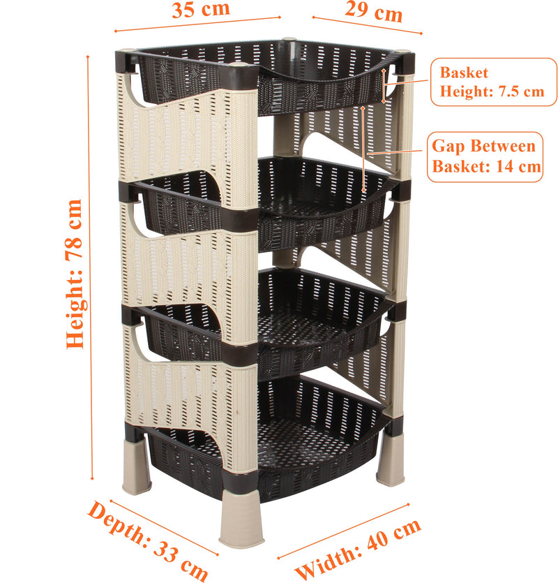 4 Tier Small Multi Purpose Storage Rack. Strong Standing Shelves Organizer
