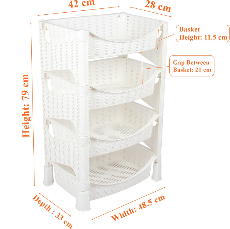 4 Tier Multi Purpose Storage Rack. Strong Standing Shelves Organizer