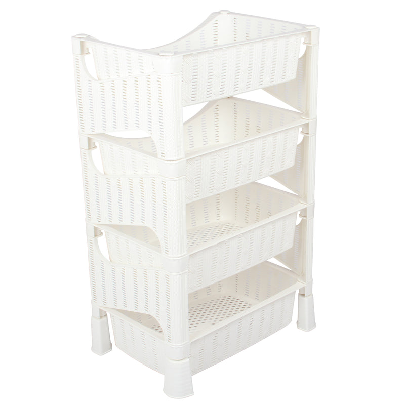 4 Tier Multi Purpose Storage Rack. Strong Standing Shelves Organizer