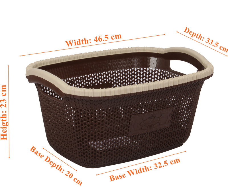Rattan Style Rectangular Laundry Basket - Small
