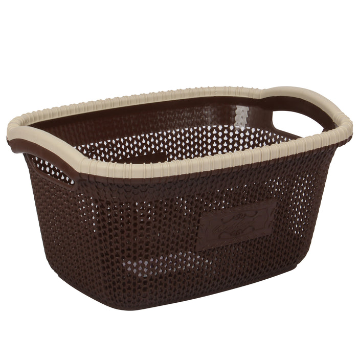 Rattan Style Rectangular Laundry Basket - Small