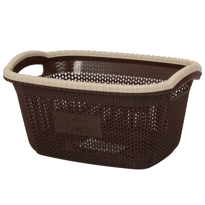 Rattan Style Rectangular Laundry Basket - Small