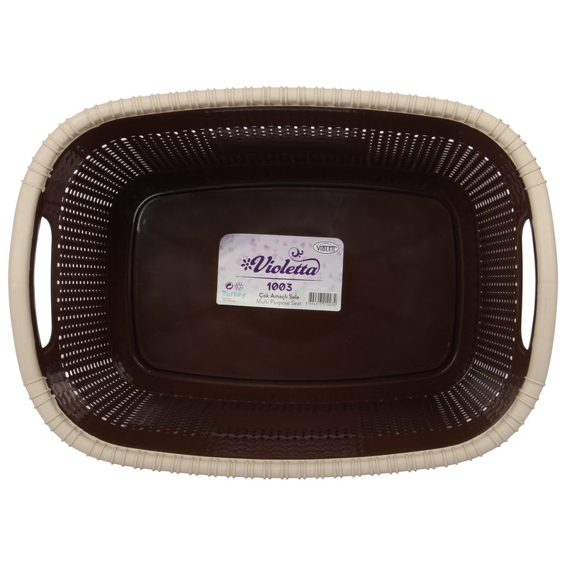 Rattan Style Rectangular Laundry Basket - Small