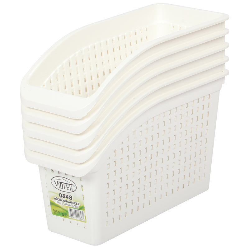 Plastic Small Storage Organizer. Stackable. Pack of 5.