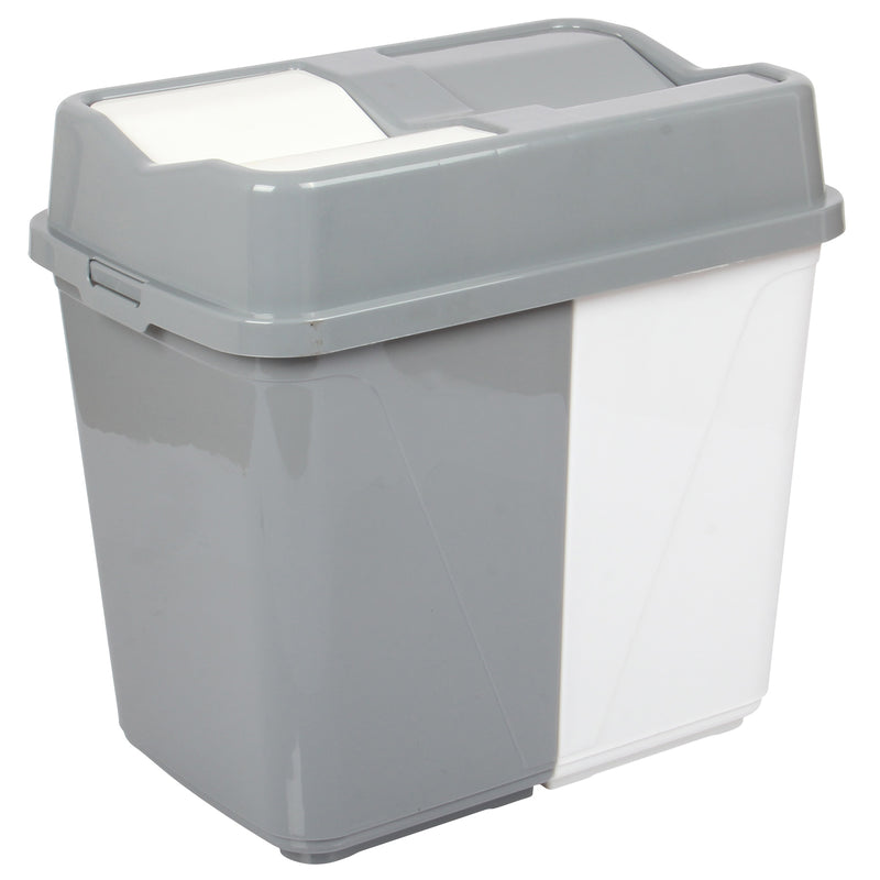 Dual Compartment Rubbish Waste Bin - 40L
