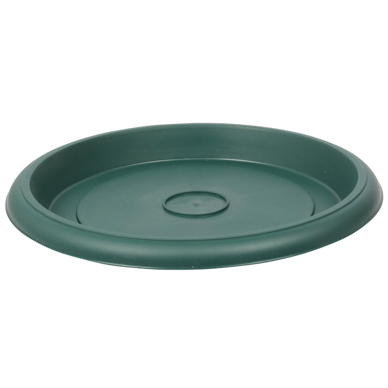 Plant Pot Round Saucer. Flower Pot Deep Drip Tray Strong Plastic.(Pack of 5)(Green)