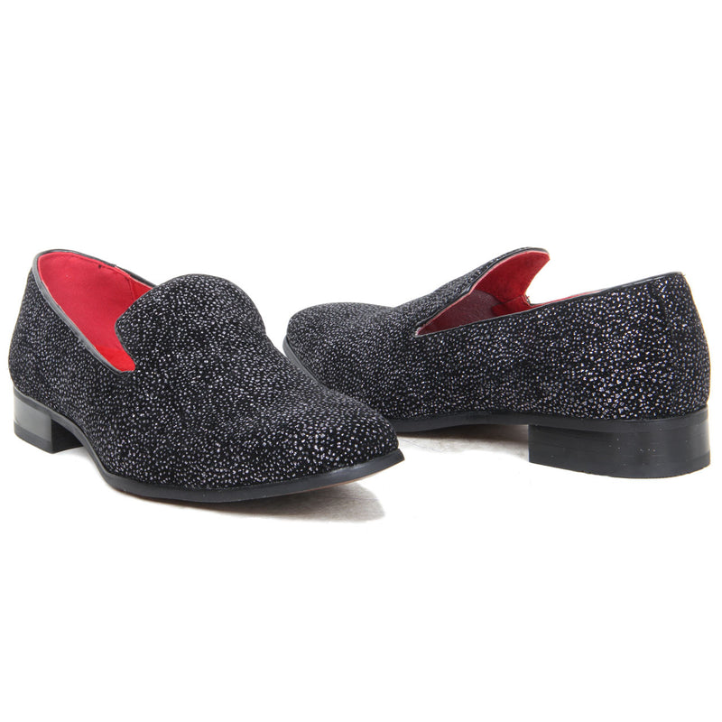 Shiny Glitter Formal Shoes - Carlo (Black Diamond)