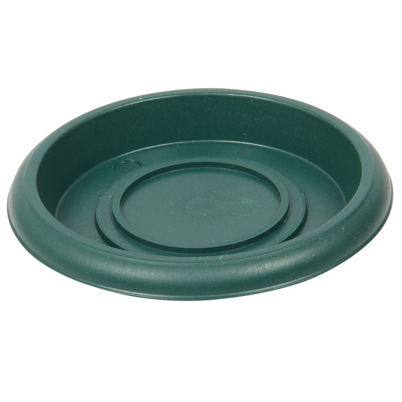 Plant Pot Round Saucer. Flower Pot Deep Drip Tray Strong Plastic.(Pack of 5)(Green)