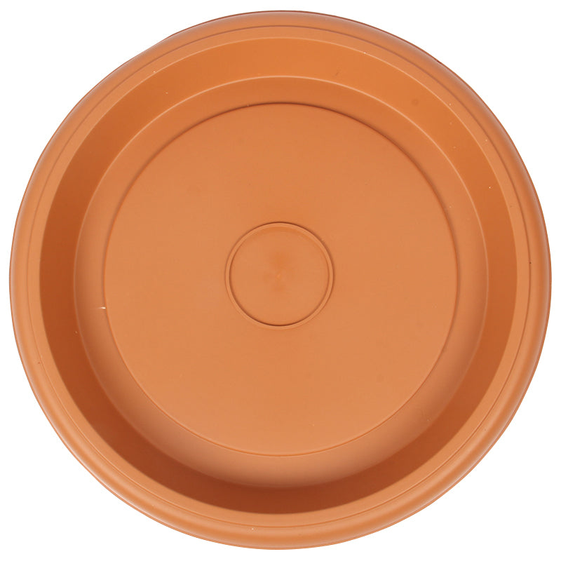 Plant Pot Round Saucer. Flower Pot Deep Drip Tray Strong Plastic.(Pack of 5)(Terra Cotta)