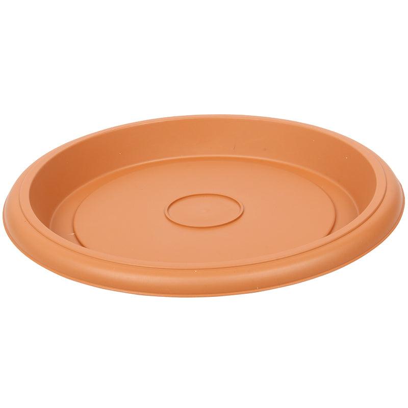 Plant Pot Round Saucer. Flower Pot Deep Drip Tray Strong Plastic.(Pack of 5)(Terra Cotta)