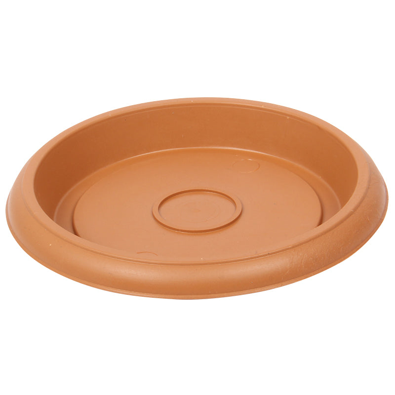 Plant Pot Round Saucer. Flower Pot Deep Drip Tray Strong Plastic.(Pack of 5)(Terra Cotta)