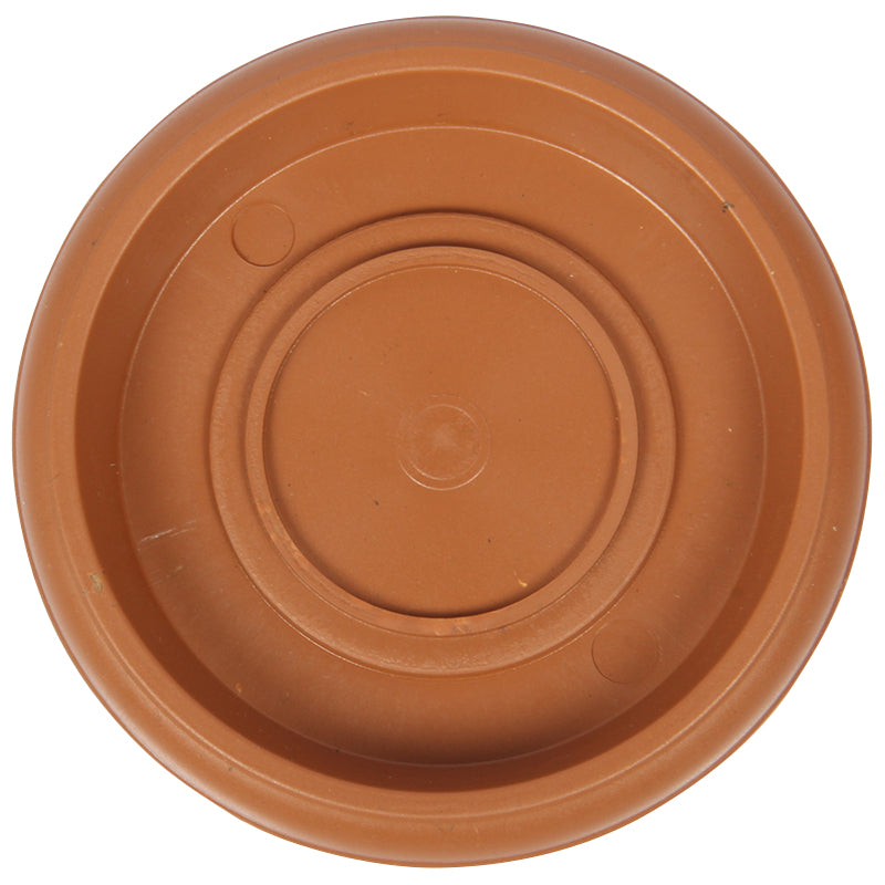Plant Pot Round Saucer. Flower Pot Deep Drip Tray Strong Plastic.(Pack of 5)(Terra Cotta)