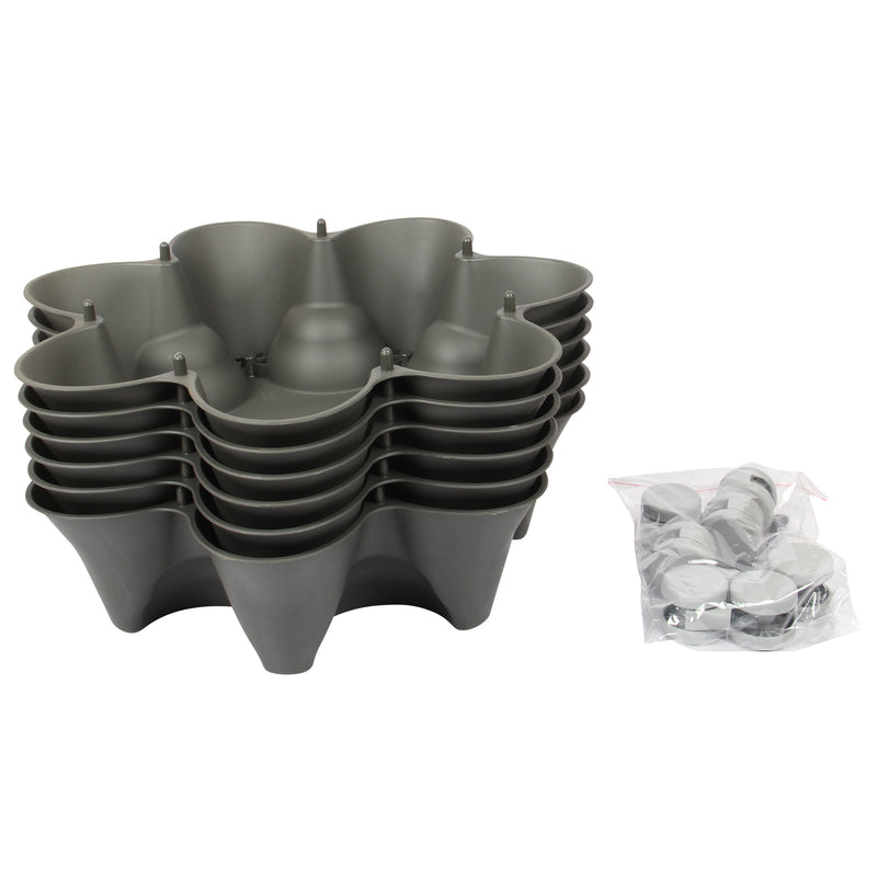 Stacking Garden Flower Tower Pot. Strawberry Planter Pot with Wheels. (6x7 Pocket) (42 Plants).