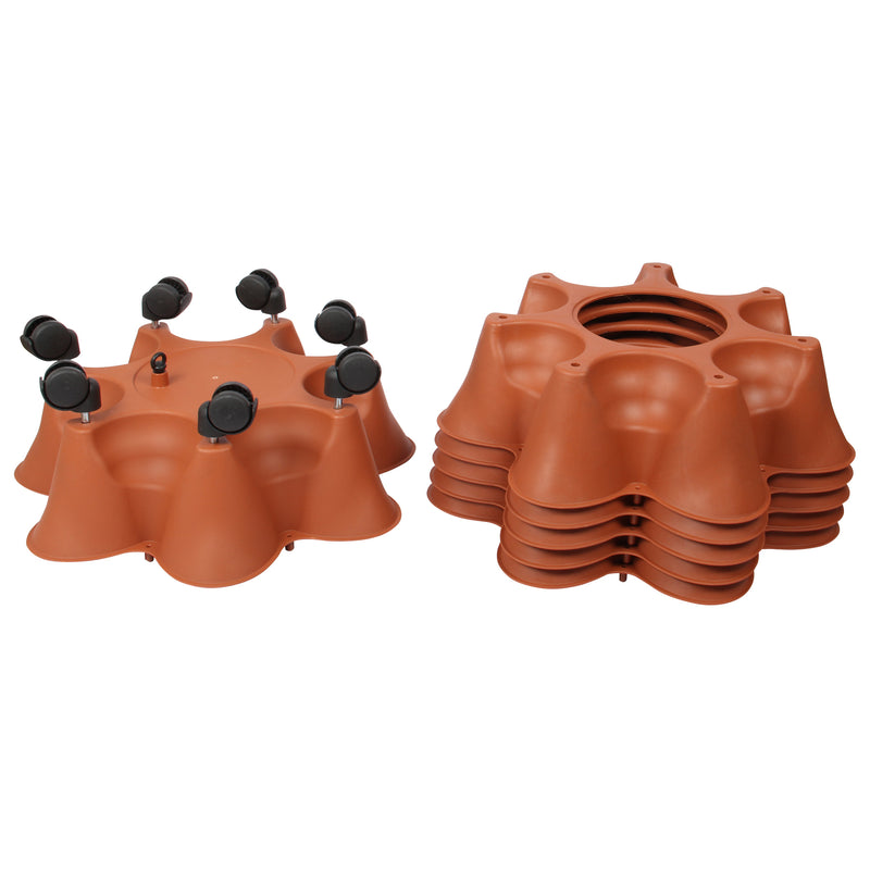 Stacking Garden Flower Tower Pot. Strawberry Planter Pot with Wheels. (6x7 Pocket) (42 Plants).