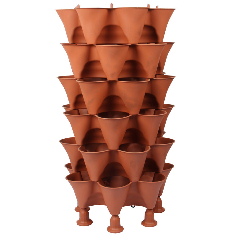 Stacking Garden Flower Tower Pot. Strawberry Planter Pot. (6x7 Pocket) (42 Plants).