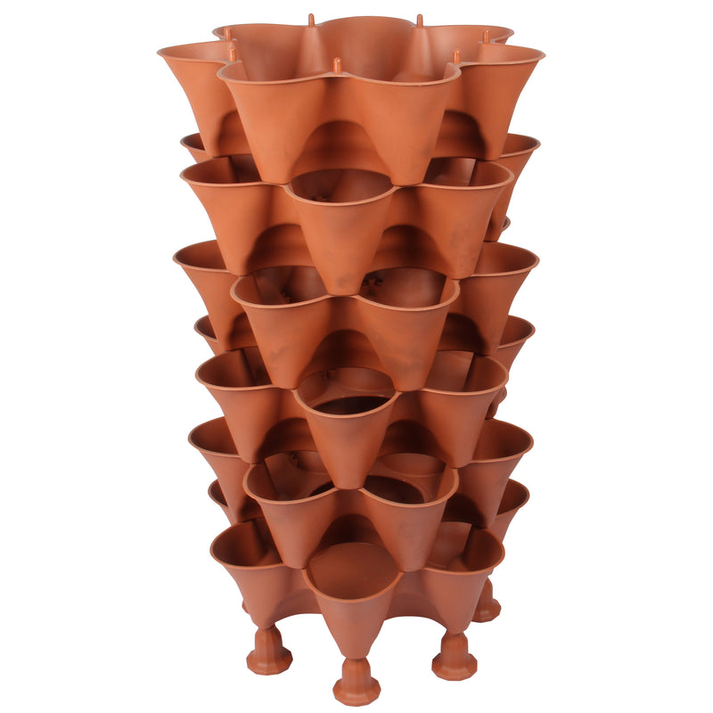 Stacking Garden Flower Tower Pot. Strawberry Planter Pot. (6x7 Pocket) (42 Plants).
