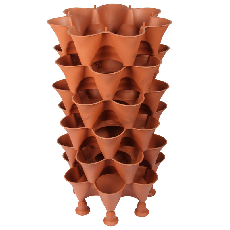 Stacking Garden Flower Tower Pot. Strawberry Planter Pot. (6x7 Pocket) (42 Plants).