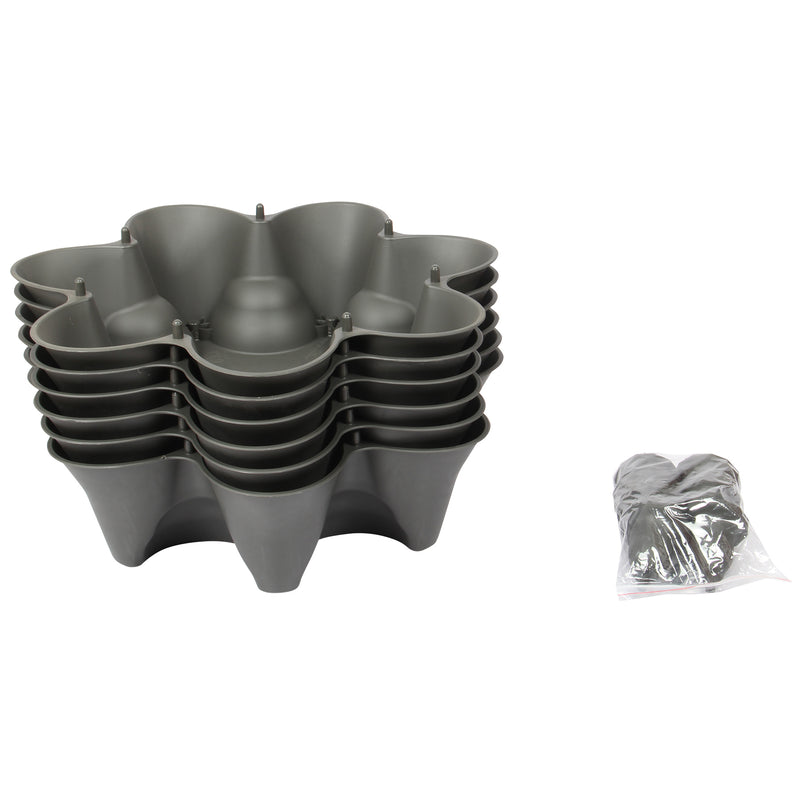 Stacking Garden Flower Tower Pot. Strawberry Planter Pot. (6x7 Pocket) (42 Plants).