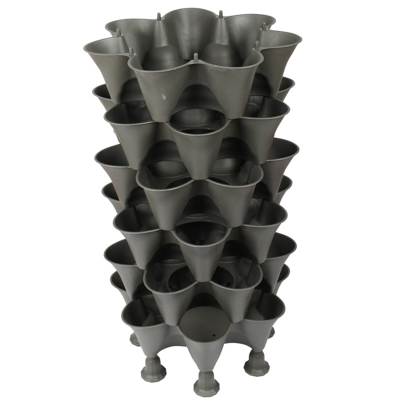Stacking Garden Flower Tower Pot. Strawberry Planter Pot. (6x7 Pocket) (42 Plants).