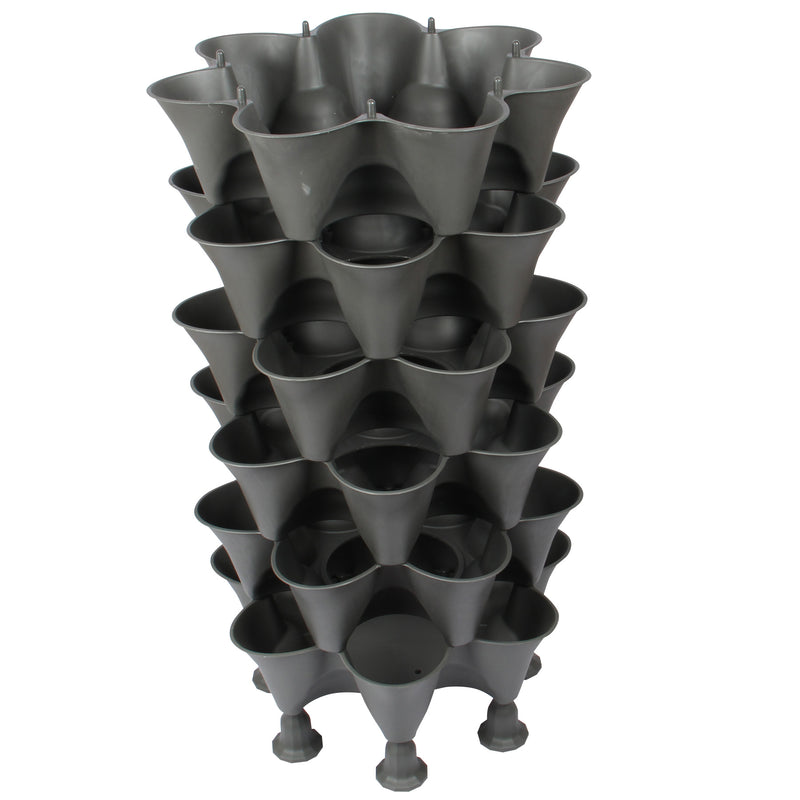 Stacking Garden Flower Tower Pot. Strawberry Planter Pot. (6x7 Pocket) (42 Plants).