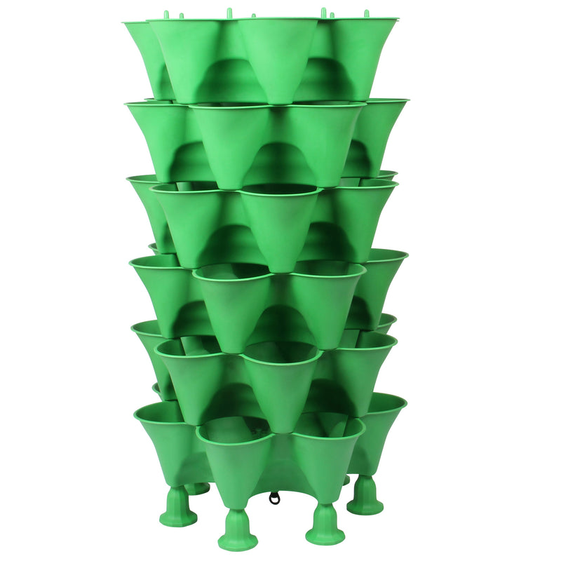 Stacking Garden Flower Tower Pot. Strawberry Planter Pot. (6x7 Pocket) (42 Plants).