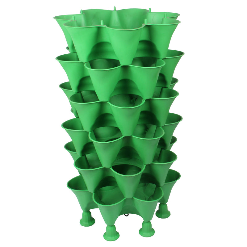 Stacking Garden Flower Tower Pot. Strawberry Planter Pot. (6x7 Pocket) (42 Plants).