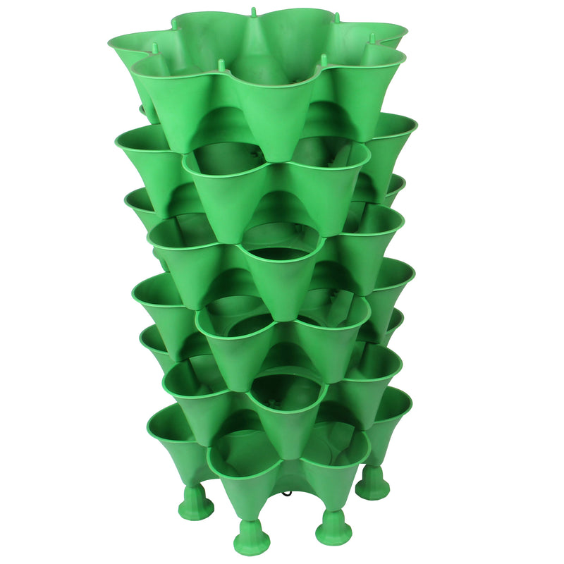 Stacking Garden Flower Tower Pot. Strawberry Planter Pot. (6x7 Pocket) (42 Plants).