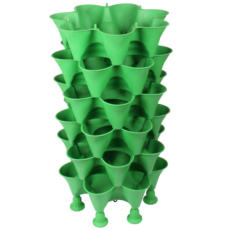 Stacking Garden Flower Tower Pot. Strawberry Planter Pot. (6x7 Pocket) (42 Plants).