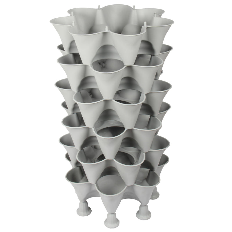Stacking Garden Flower Tower Pot. Strawberry Planter Pot. (6x7 Pocket) (42 Plants).