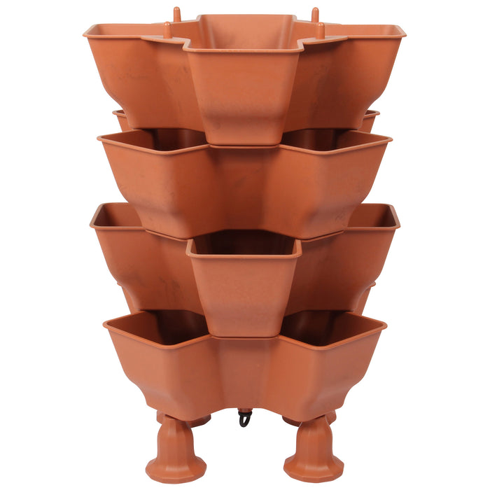 Stacking Garden Flower Tower Pot. Strong Plastic Planter Tower Pot. (4x4 Pocket).
