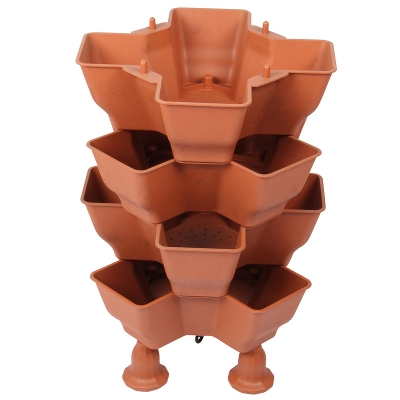 Stacking Garden Flower Tower Pot. Strong Plastic Planter Tower Pot. (4x4 Pocket).