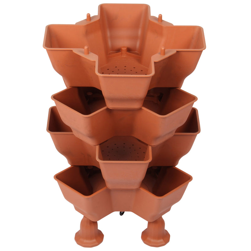Stacking Garden Flower Tower Pot. Strong Plastic Planter Tower Pot. (4x4 Pocket).
