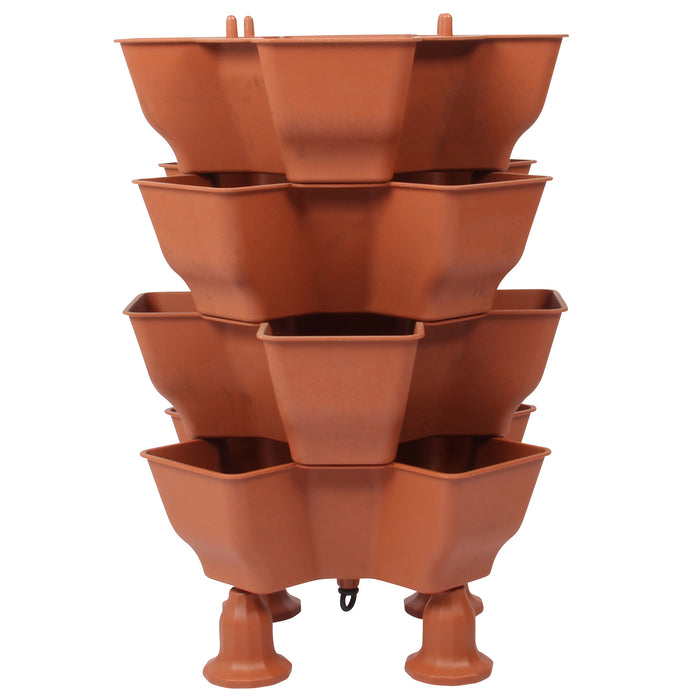 Stacking Garden Flower Tower Pot. Strong Plastic Planter Tower Pot. (4x4 Pocket).