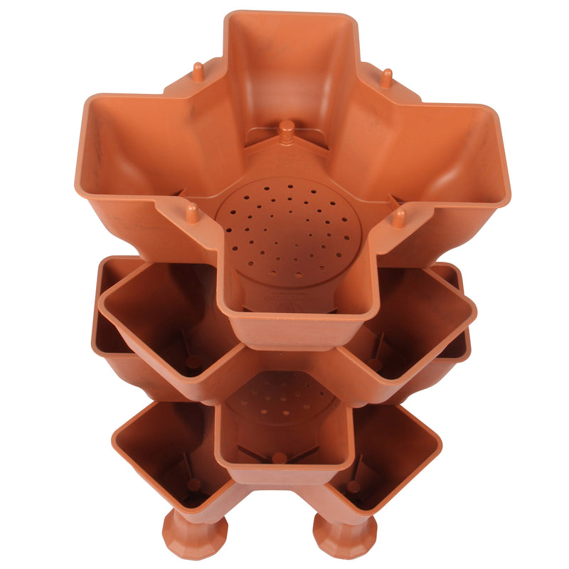 Stacking Garden Flower Tower Pot. Strong Plastic Planter Tower Pot. (4x4 Pocket).