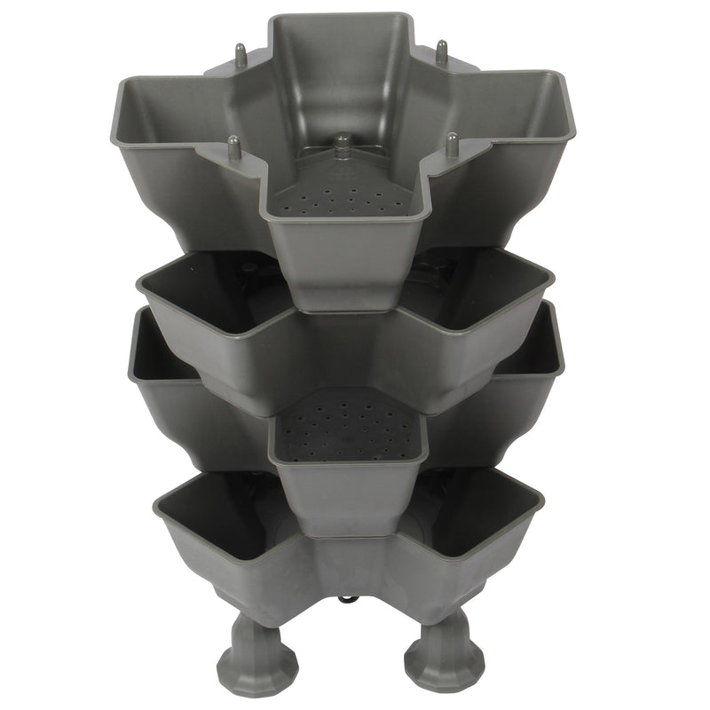 Stacking Garden Flower Tower Pot. Strong Plastic Planter Tower Pot. (4x4 Pocket).