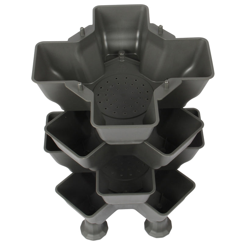 Stacking Garden Flower Tower Pot. Strong Plastic Planter Tower Pot. (4x4 Pocket).