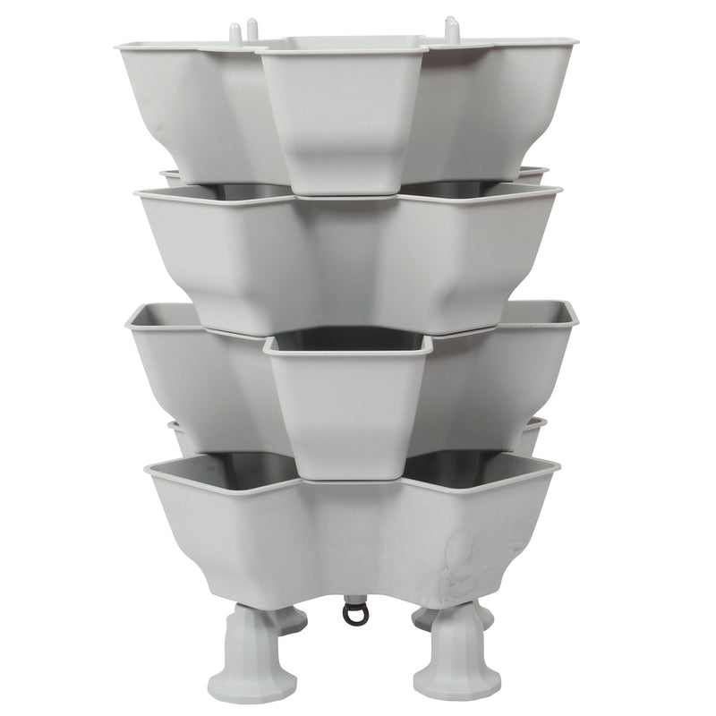 Stacking Garden Flower Tower Pot. Strong Plastic Planter Tower Pot. (4x4 Pocket).