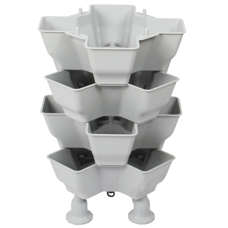 Stacking Garden Flower Tower Pot. Strong Plastic Planter Tower Pot. (4x4 Pocket).