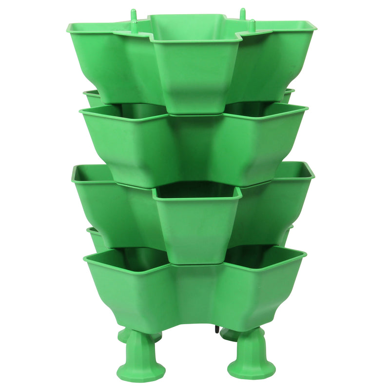Stacking Garden Flower Tower Pot. Strong Plastic Planter Tower Pot. (4x4 Pocket).
