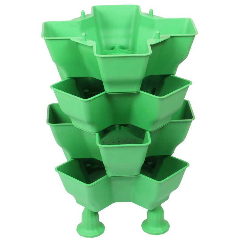 Stacking Garden Flower Tower Pot. Strong Plastic Planter Tower Pot. (4x4 Pocket).