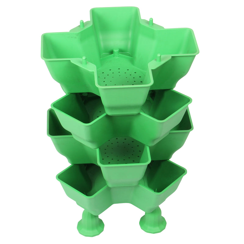 Stacking Garden Flower Tower Pot. Strong Plastic Planter Tower Pot. (4x4 Pocket).