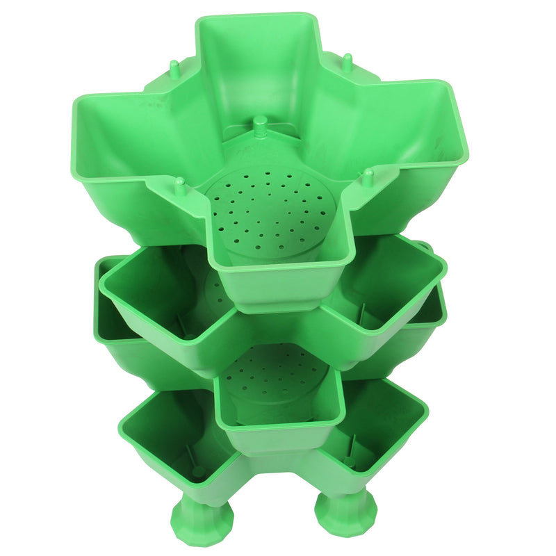 Stacking Garden Flower Tower Pot. Strong Plastic Planter Tower Pot. (4x4 Pocket).