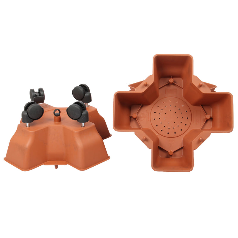 Stacking Garden Flower Tower Pot. Plastic Planter Pot with Wheels. (4x4 Pocket).